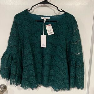 Forest green lace shirt